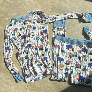 Little Sleepies Construction Trucks 2 Piece PJ set | Bamboo | Size 7/8